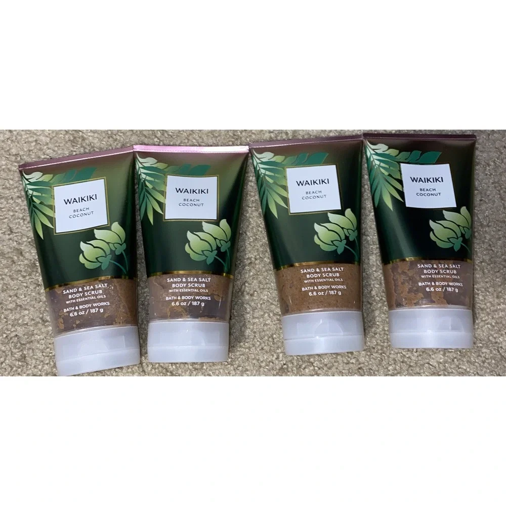 4x Bath & Body Works WAIKIKI BEACH COCONUT Sand &‎ Sea Salt Body Scrub NEW